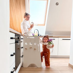 Kitchen Helper Sorter Biały z Sosną