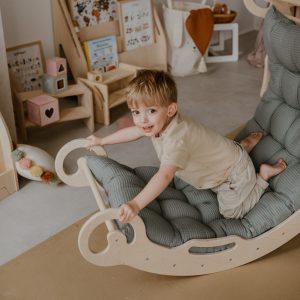 Bujak Drewniany Montessori z poduszką - zestaw Leo L