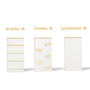 Zjeżdżalnia drewniana - drabinka, ścianka wspinaczkowa rozmiar M - 2w1