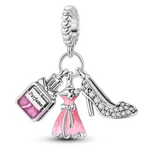 Charms do Pandory ze srebra 925 - perfum, sukienka, buty