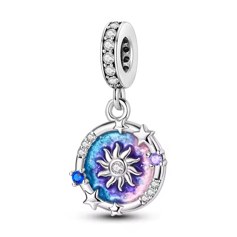 Charms do Pandory ze srebra 925 - kosmos, gwiazdy