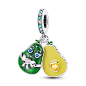 Charms do Pandory ze srebra 925 - uśmiechnięte awokado