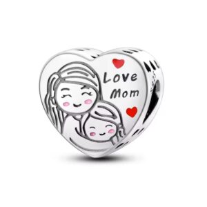 Charms do Pandory ze srebra 925 - serce dla mamy