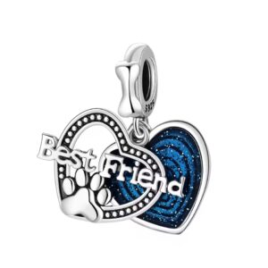 Charms do Pandory ze srebra 925 - best friend z łapką pupila