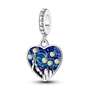 Charms do Pandory ze srebra 925 - Vincent van Gogh serce