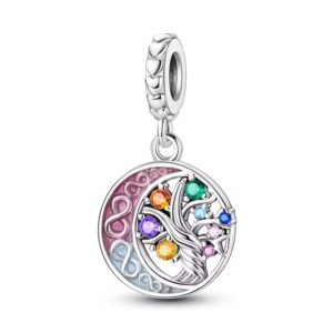Charms do Pandory ze srebra 925 - drzewko życia i księżyc