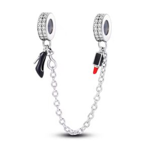 Charms do Pandory ze srebra 925 - łańcuszek szpilka i pomadka