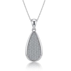 Naszyjnik srebrny próby 925 PREMIUM – diamentowa kropla
